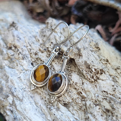 ORECCHINI etnici con pietra in argento 925 - PANKI