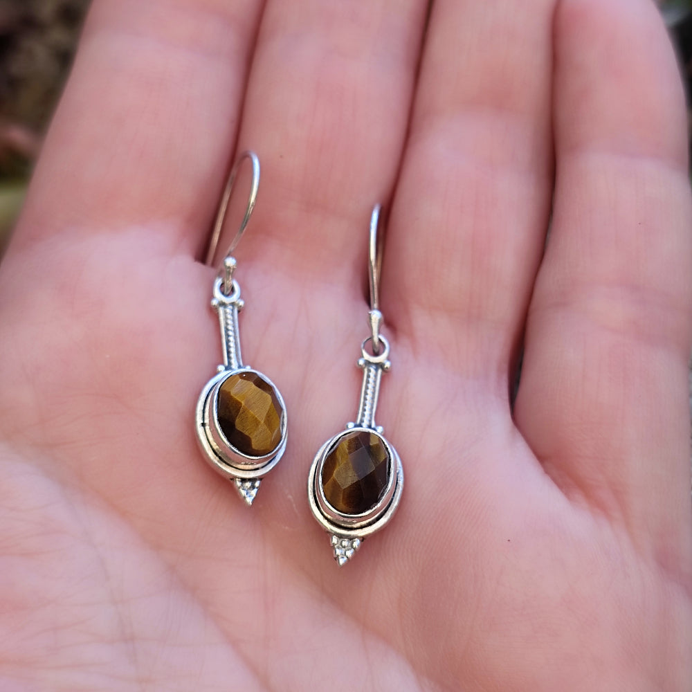 ORECCHINI etnici con pietra in argento 925 - PANKI