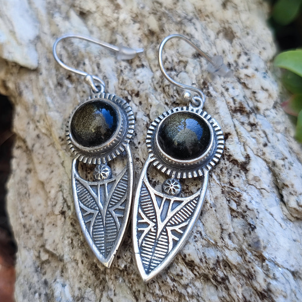 Orecchini etnici in argento 925 pietra - PHARAL