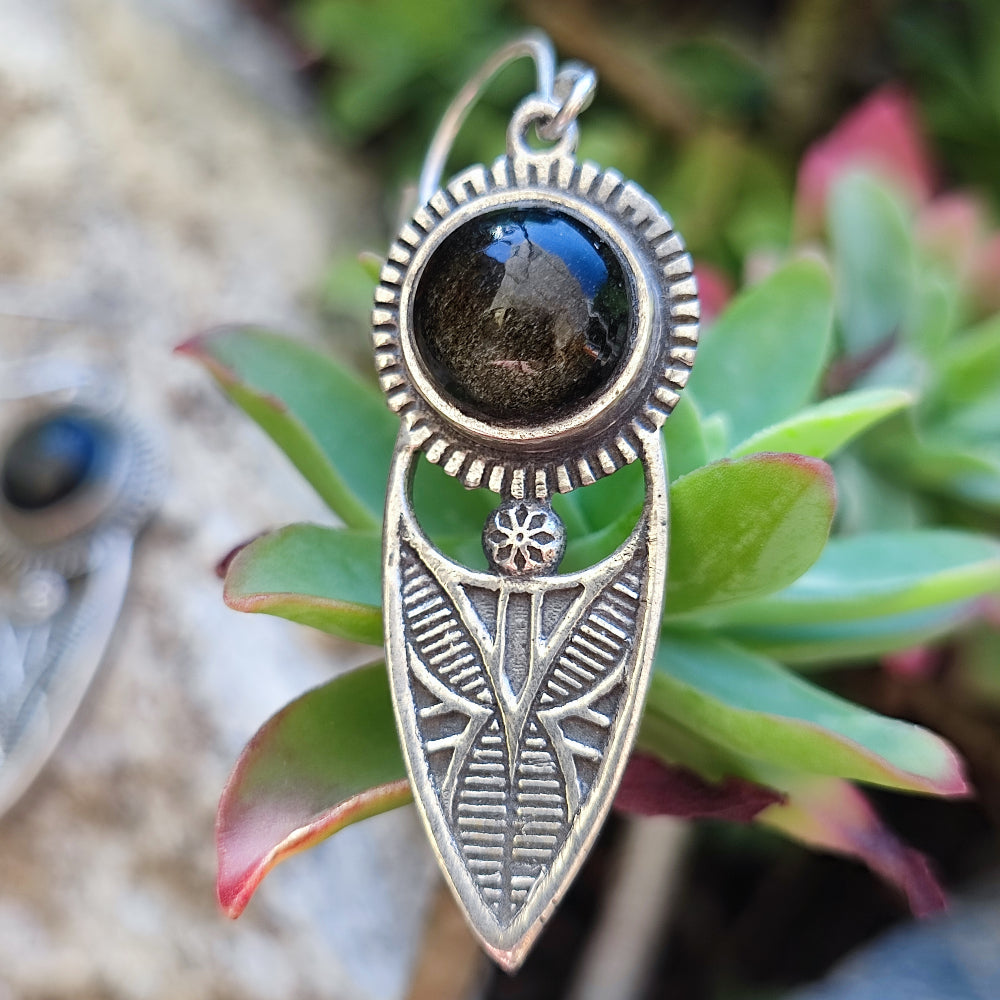 Orecchini etnici in argento 925 pietra - PHARAL