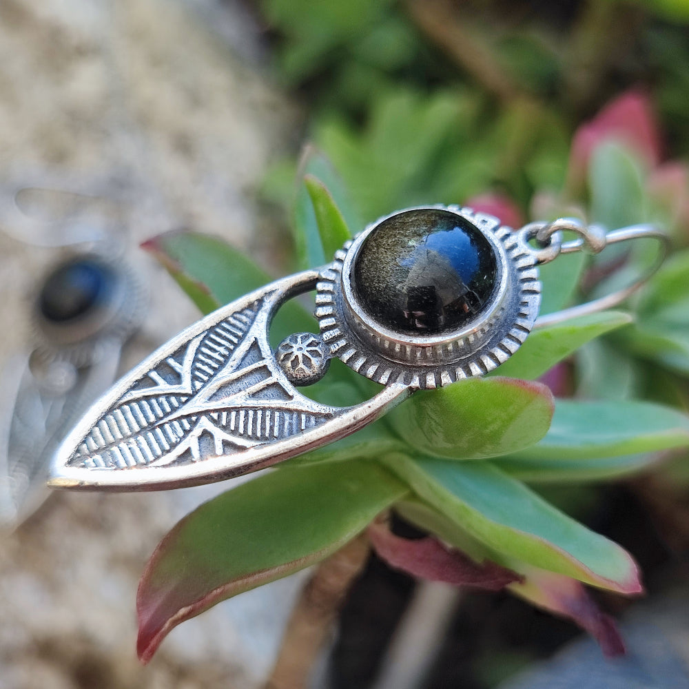 Orecchini etnici in argento 925 pietra - PHARAL