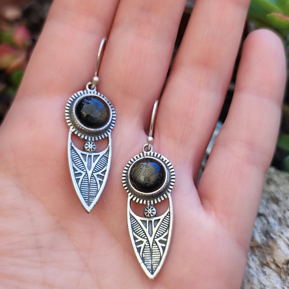 Orecchini etnici in argento 925 pietra - PHARAL
