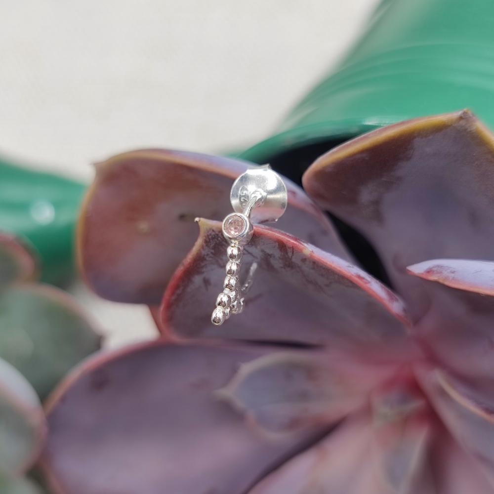 ORECCHINI cerchio aperto in argento con pietra - RAIKADA