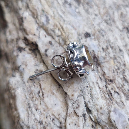 ORECCHINI etnici con pietra in argento 925 - ROMBOI