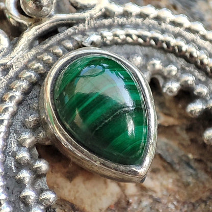 Orecchini etnici in argento 925 pietra - RUNIJA