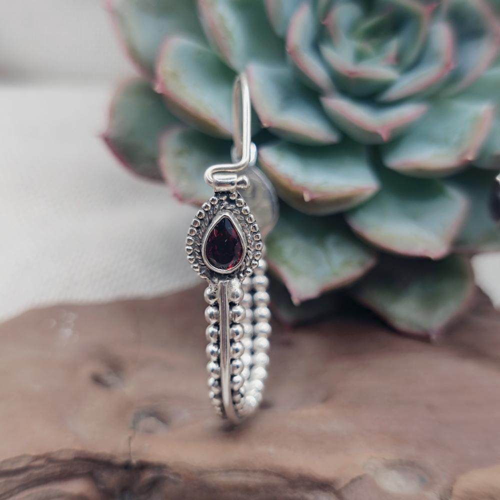 ORECCHINI etnici argento 925 con pietra - SAILA