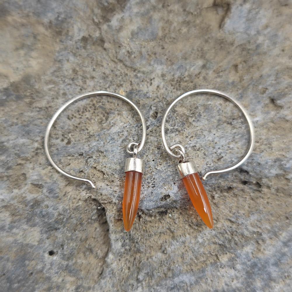 Orecchini argento 925 artigianali corniola - SHVIPURI