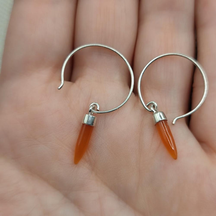 Orecchini argento 925 artigianali corniola - SHVIPURI
