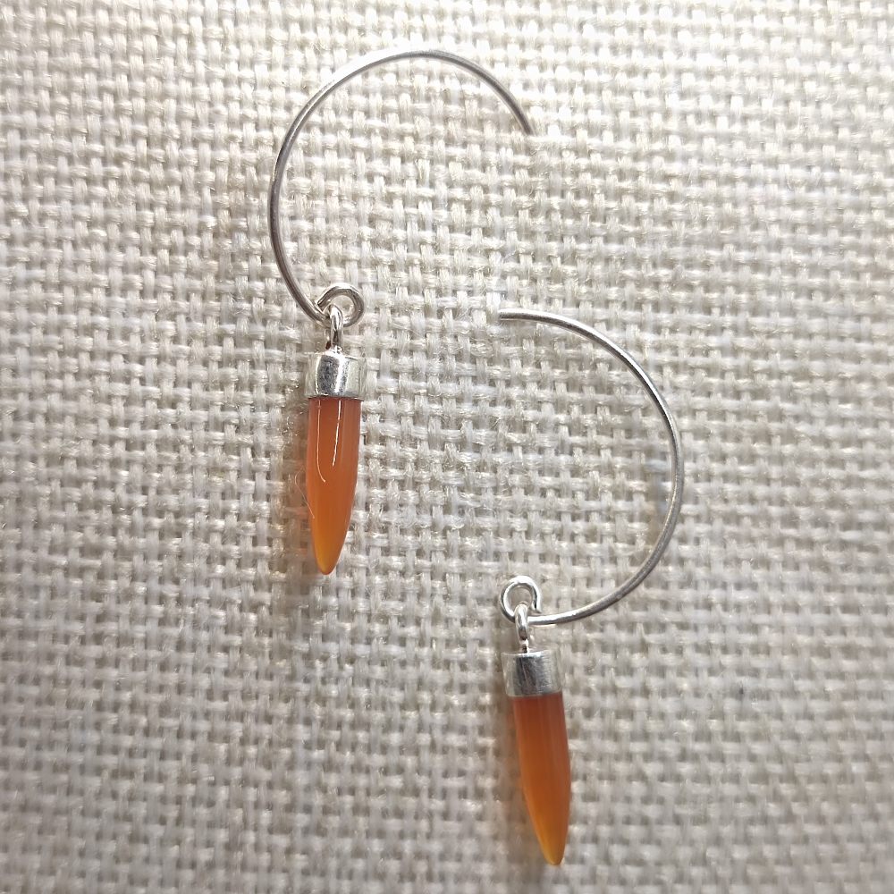Orecchini argento 925 artigianali corniola - SHVIPURI