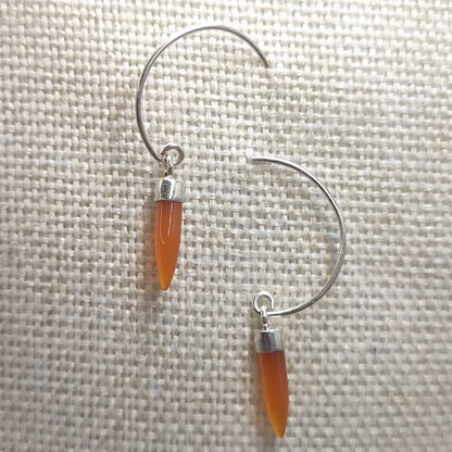 Orecchini argento 925 artigianali corniola - SHVIPURI