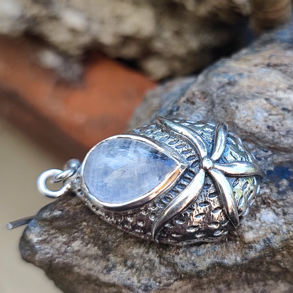 Orecchini etnici in argento 925 pietra di luna - SIDAGPUR