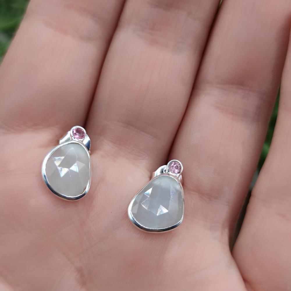 ORECCHINI pendenti in argento con pietra - THEATTA