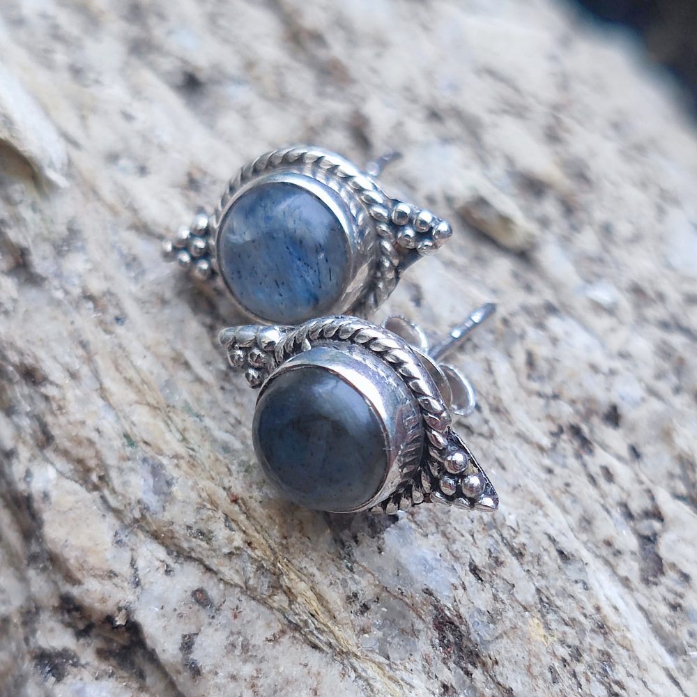 ORECCHINI etnici con pietra in argento 925 - TUDALAGA
