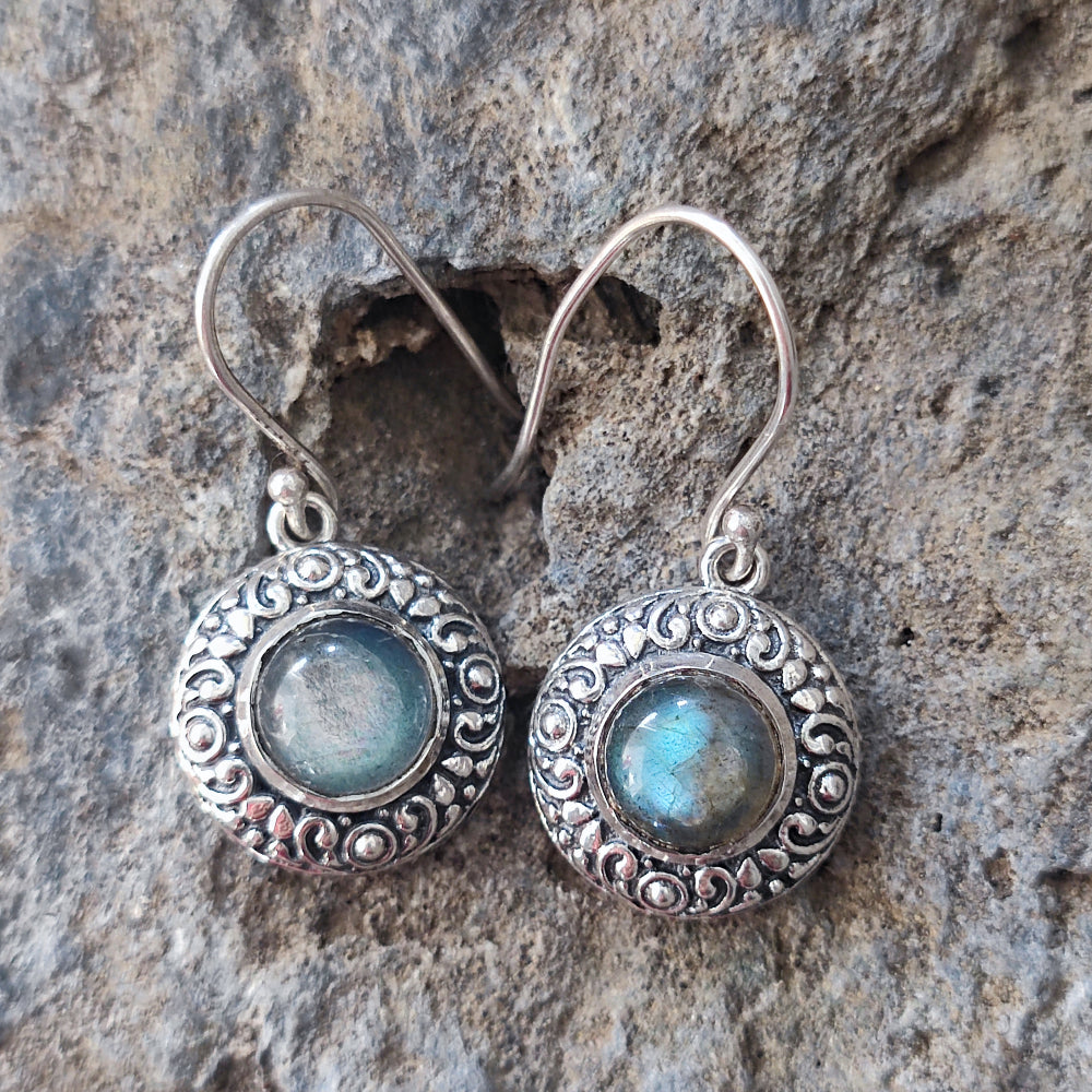 Orecchini artigianali con pietra in argento 925 - TUMKUR