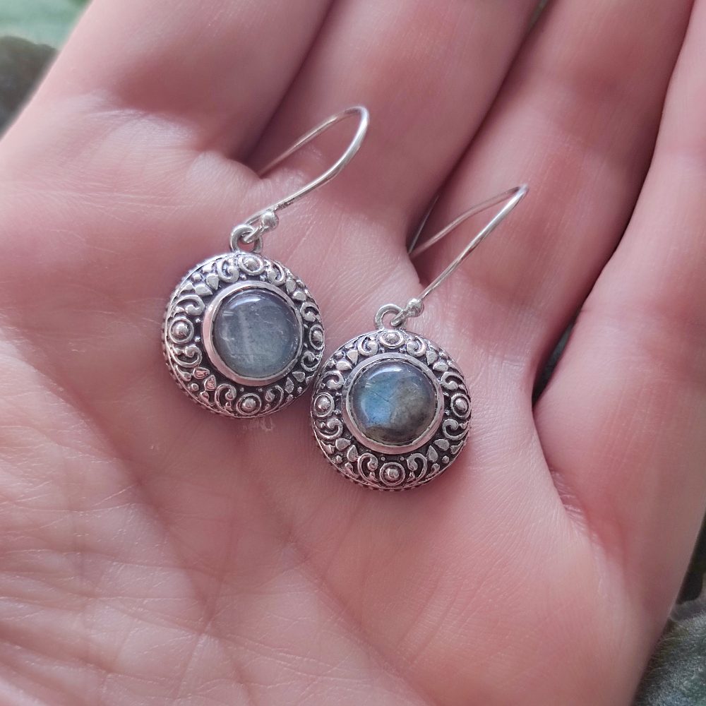 Orecchini artigianali con pietra in argento 925 - TUMKUR