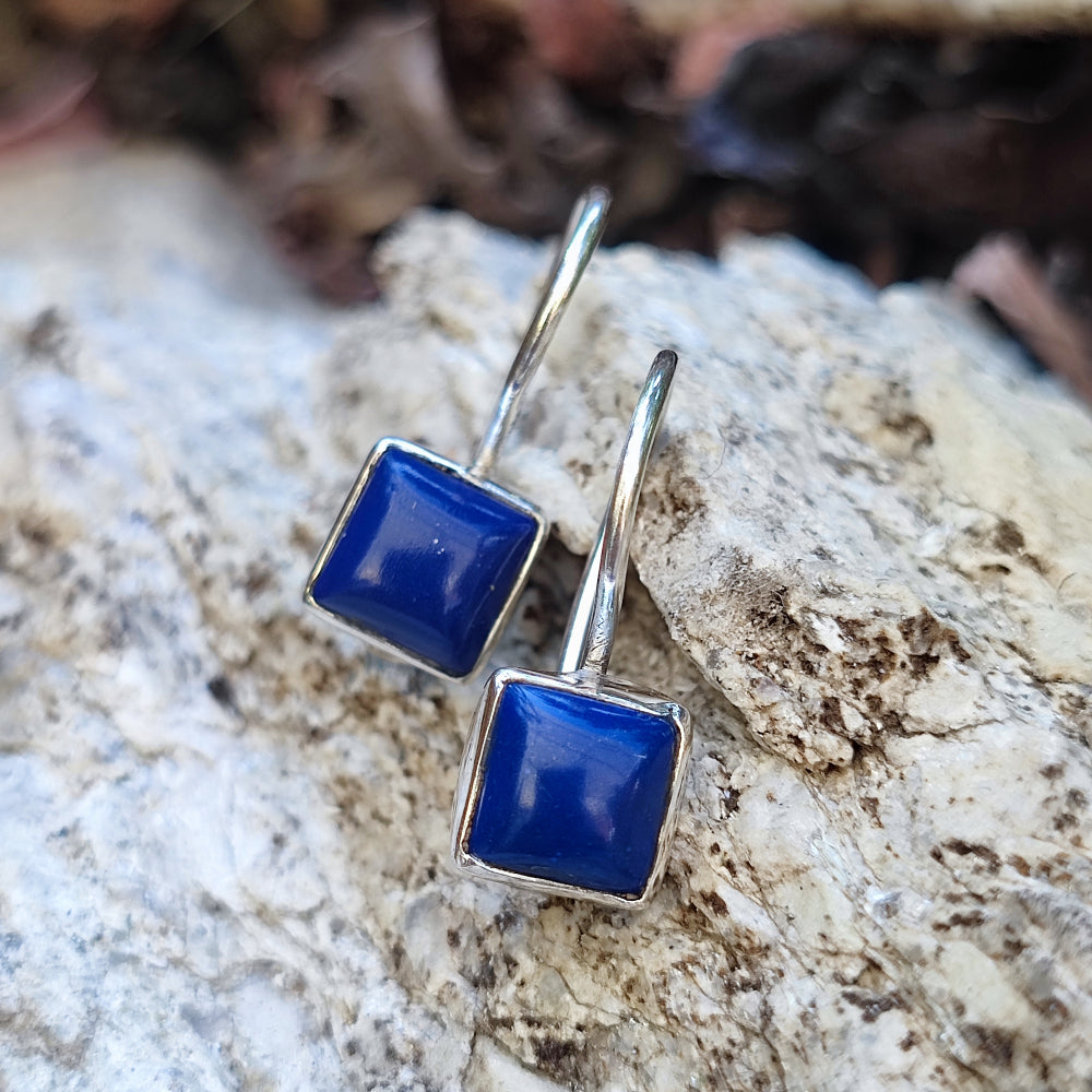 ORECCHINI etnici con pietra in argento 925 - VAKHI