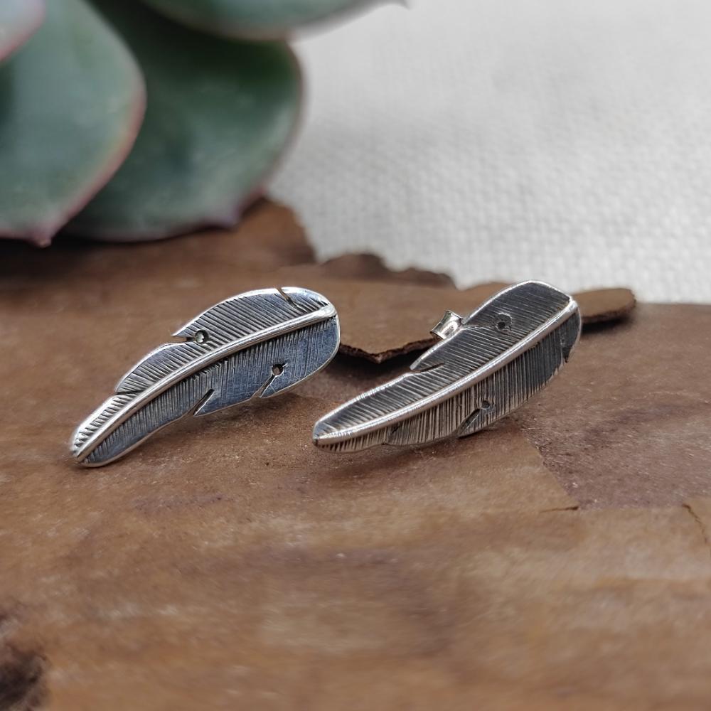 Orecchini in Argento 925 a forma di Piuma - SAWAR