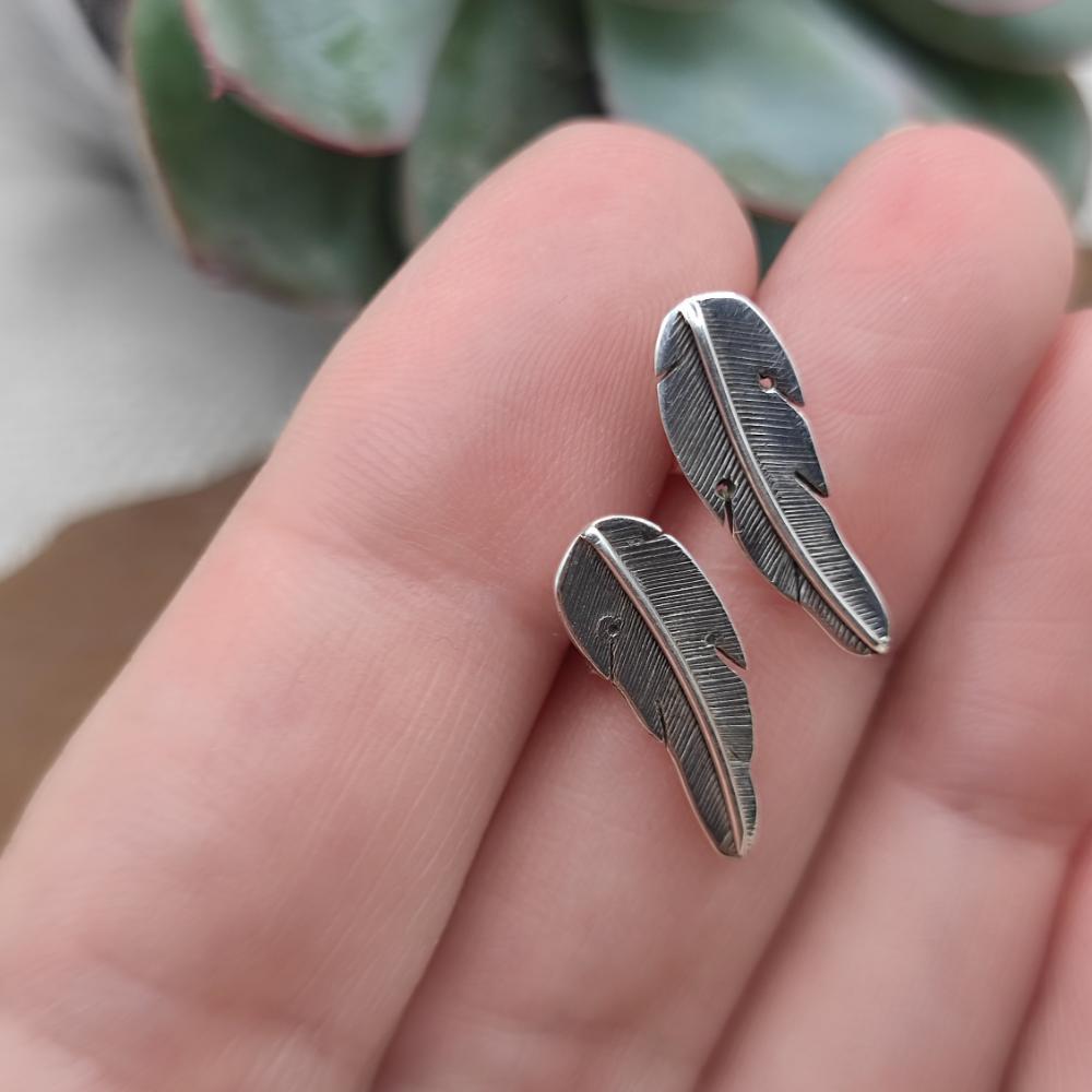 Orecchini in Argento 925 a forma di Piuma - SAWAR