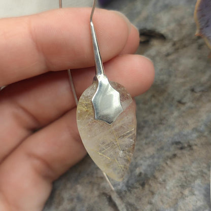 Orecchini artiginali argento 925 quarzo rutilato - TACKT