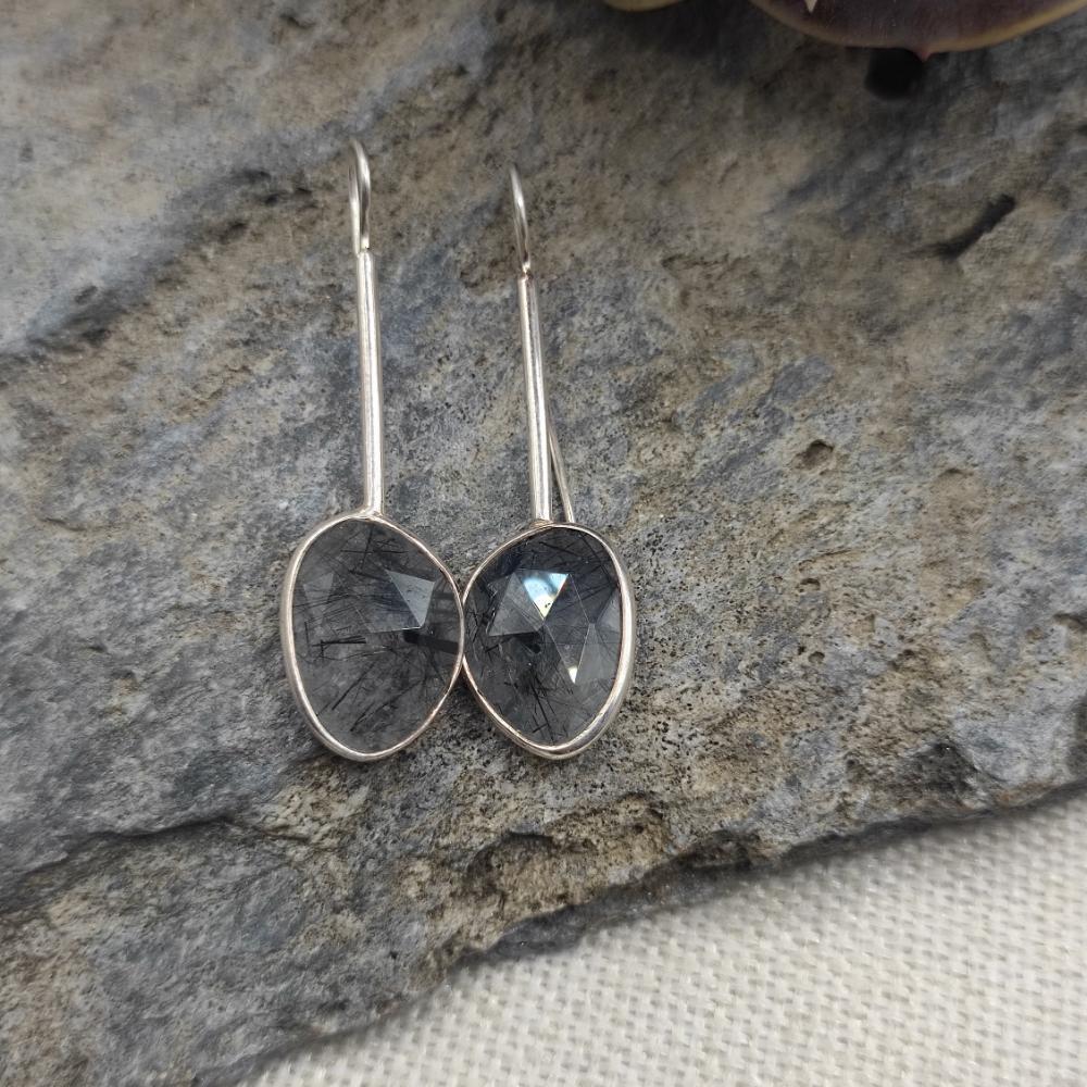 Orecchini in argento 925 quarzo rutilato - VIRAJ