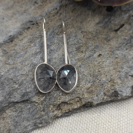 Orecchini in argento 925 quarzo rutilato - VIRAJ