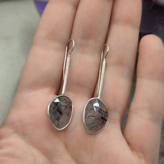 Orecchini in argento 925 quarzo rutilato - VIRAJ