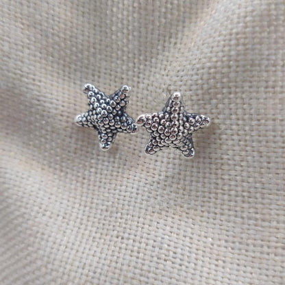 Orecchini artigianali in argento 925 con stella marina - BAGMATI