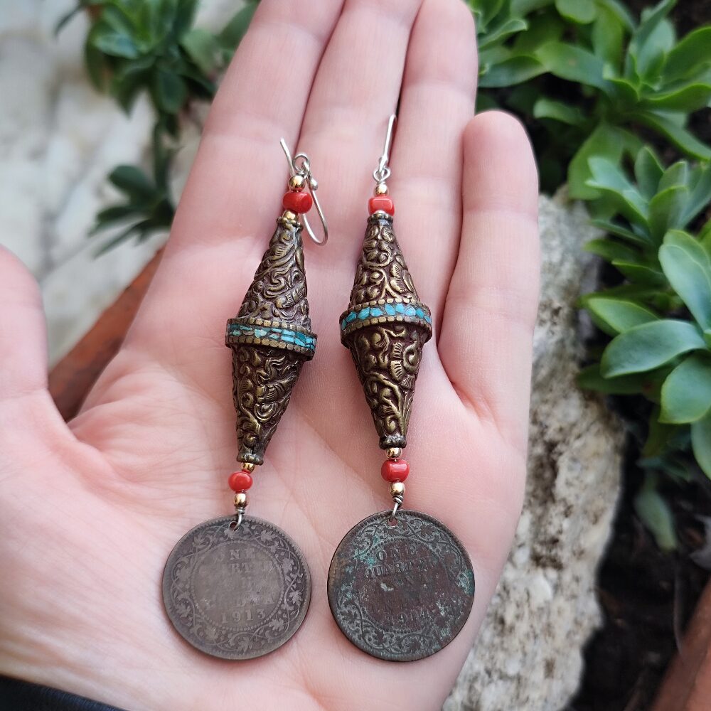 ORECCHINI in argento con monete antiche - YOGAMA