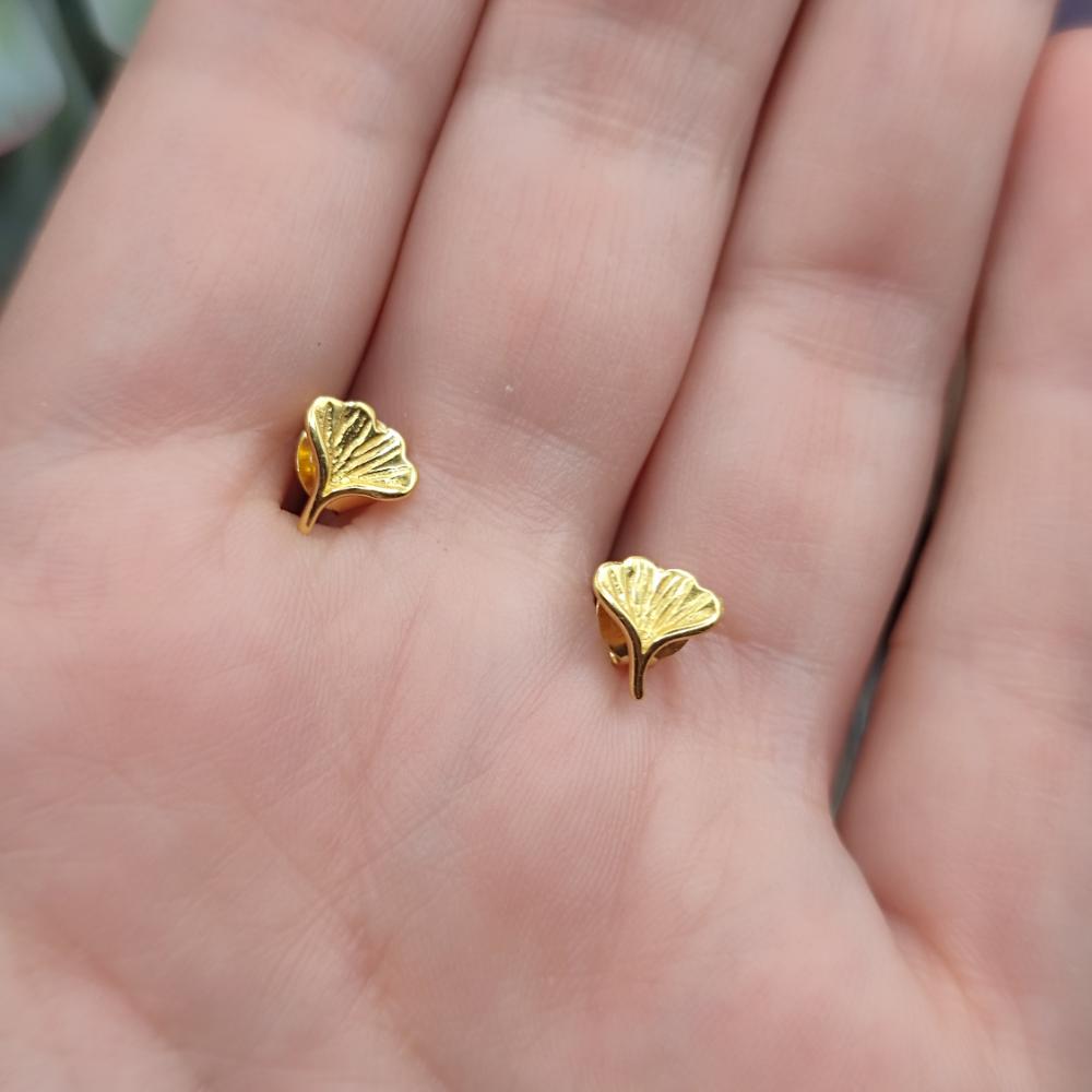 ORECCHINI ginkgo in argento dorato - RUKI