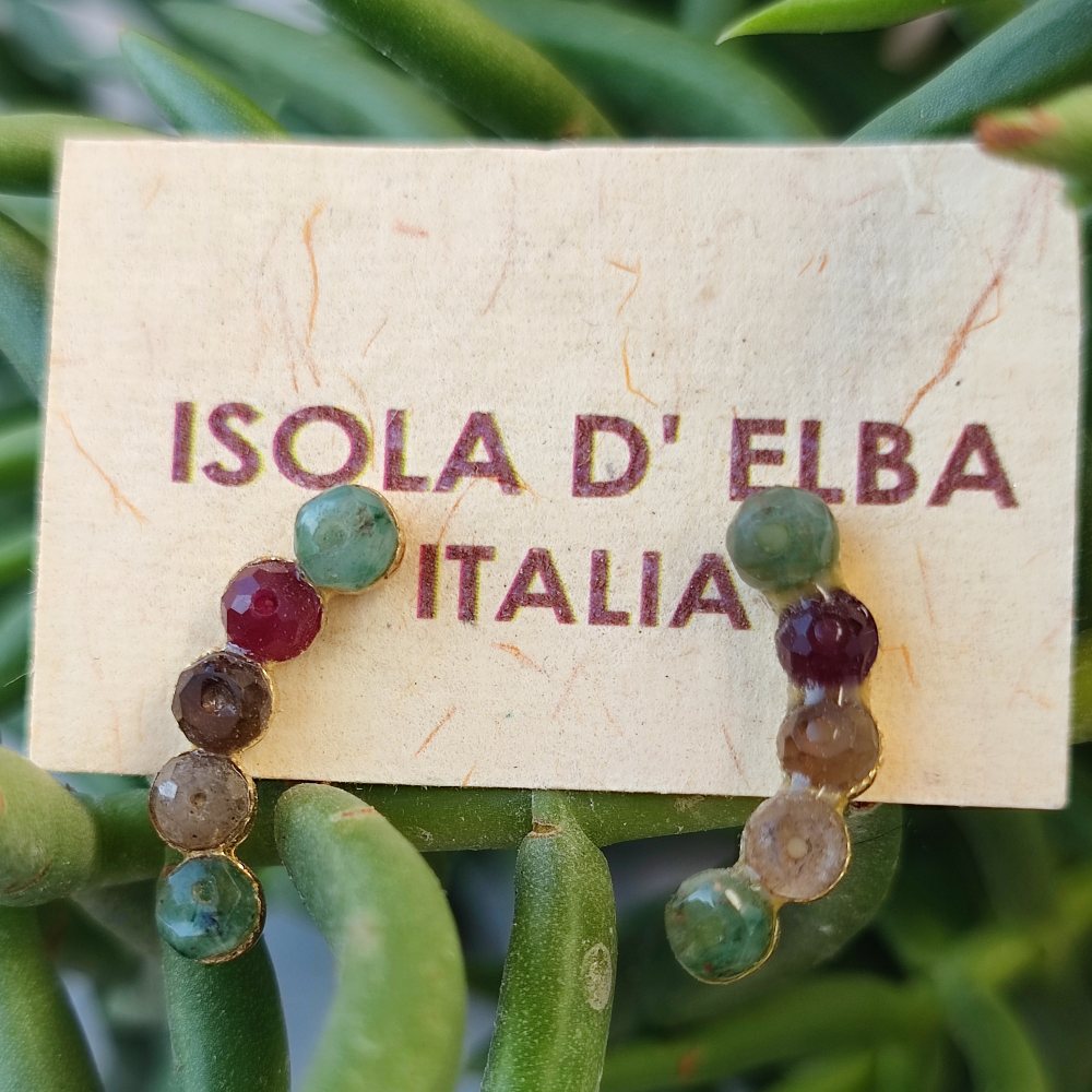 ORECCHINI etnici con pietra in argento 925 - ATAGHAT