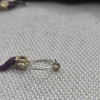 Orecchini artigianali in argento dorato con zirconi - KARMA