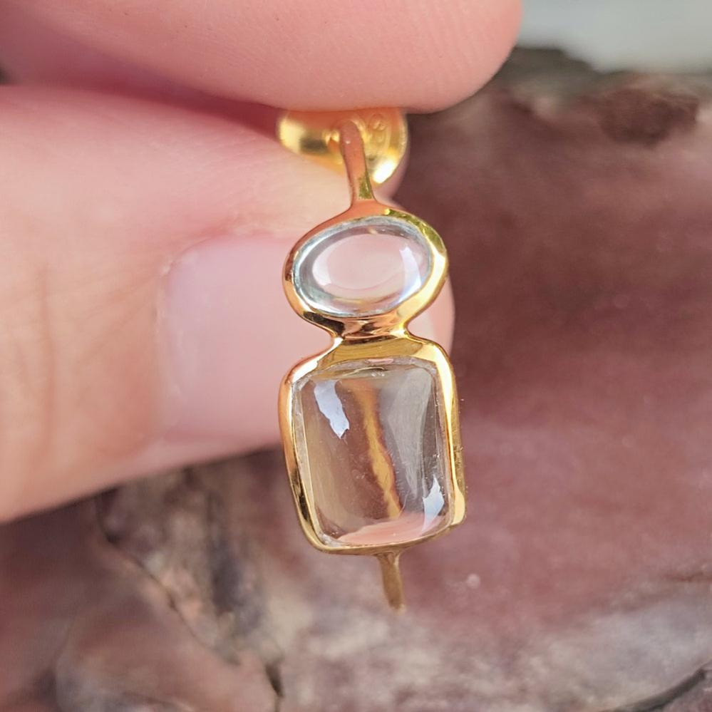 Orecchini in argento 925 dorato con pietra - BENISAGAR