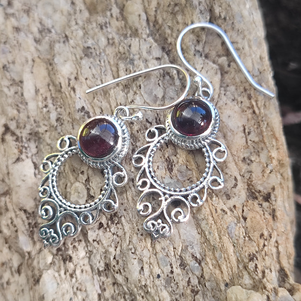 ORECCHINI etnici argento 925 con pietra - KAMET