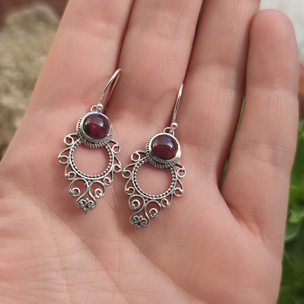 ORECCHINI etnici argento 925 con pietra - KAMET
