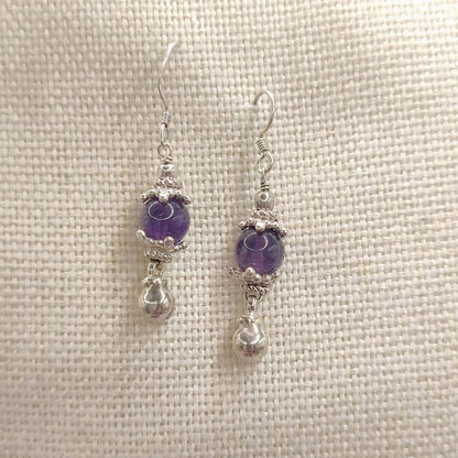 Orecchini artigianali in argento 925 con ametista - PADMA