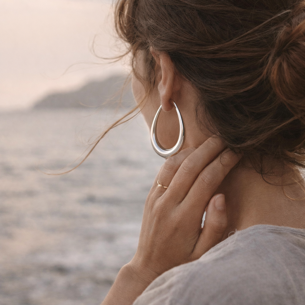 Orecchini a cerchio in argento 925 - AMARANA