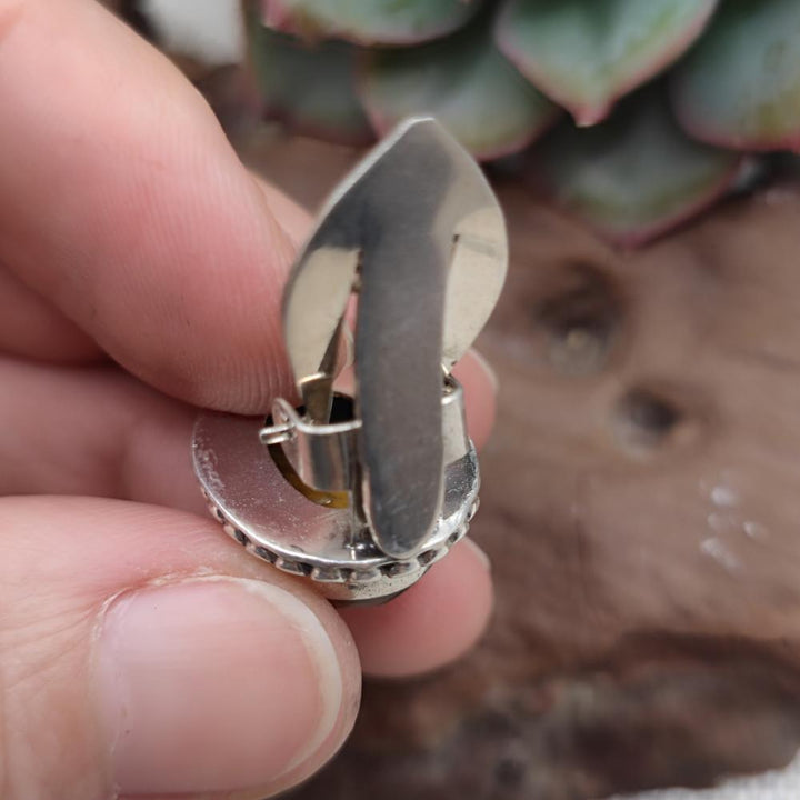 Orecchini clip in argento 925 con occhio di tigre - JHELUM