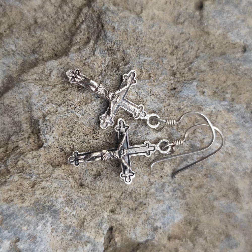 Orecchini a croce in argento 925 - ANURAG
