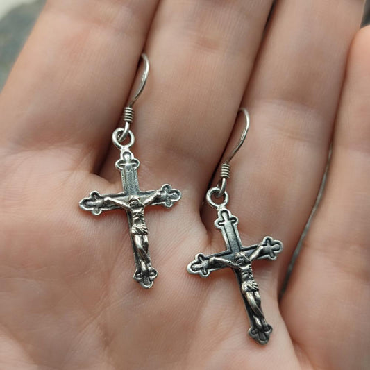 Orecchini a croce in argento 925 - ANURAG