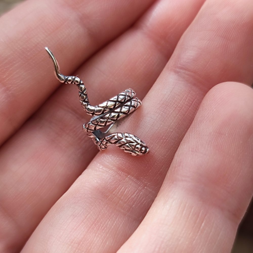 Orecchini Serpente In Argento Sterling 925 Con Zirconi - Gioielli Placcato Platino, Eleganza Donna
