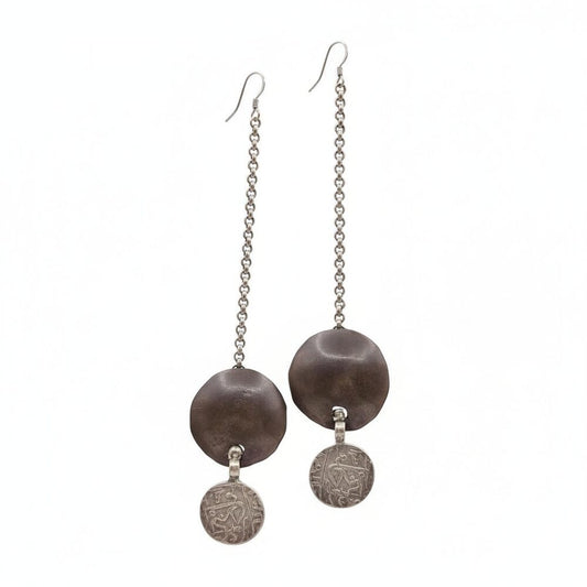 Orecchini artigianali in argento 925 e bronzo - AARHOI