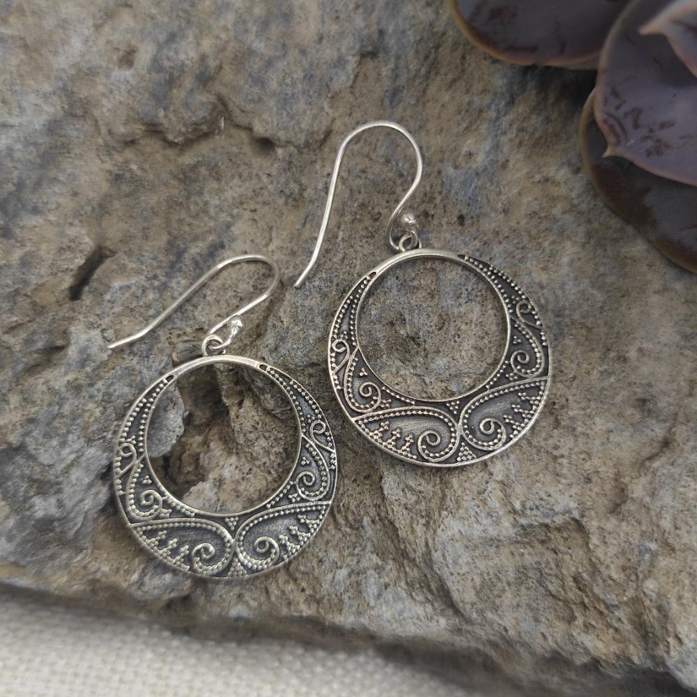 Orecchini etnici in argento 925 - CHANDA