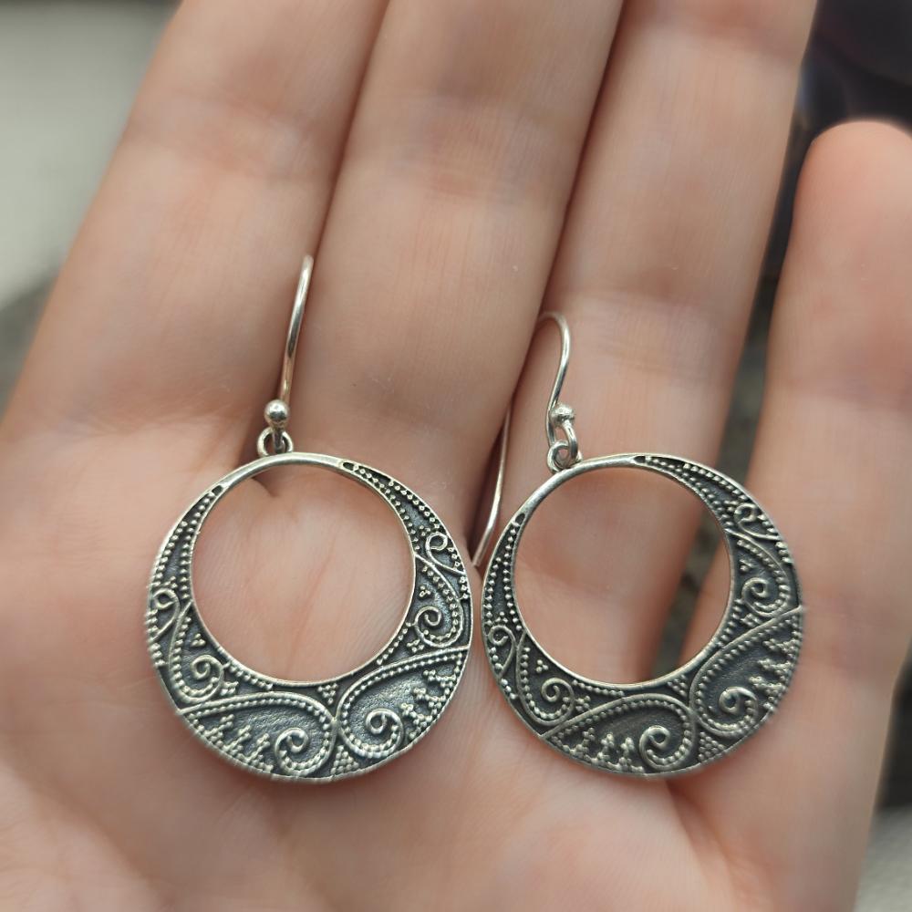 Orecchini etnici in argento 925 - CHANDA