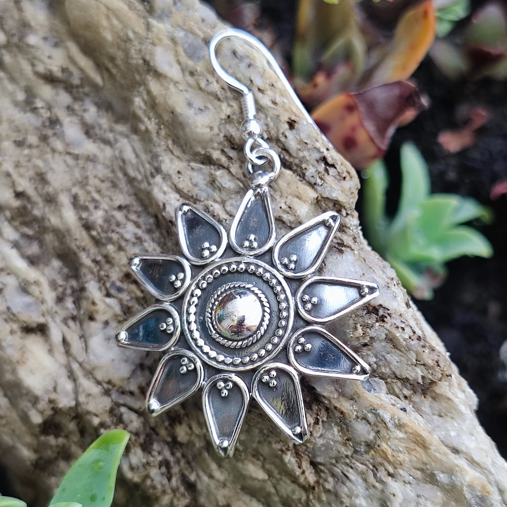 ORECCHINI etnici in argento 925 - KUSHALPURA