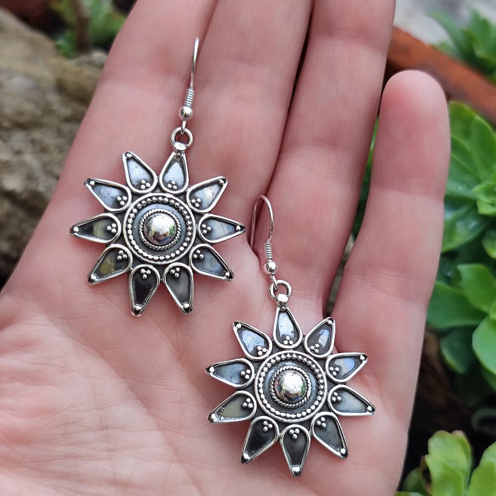 ORECCHINI etnici in argento 925 - KUSHALPURA