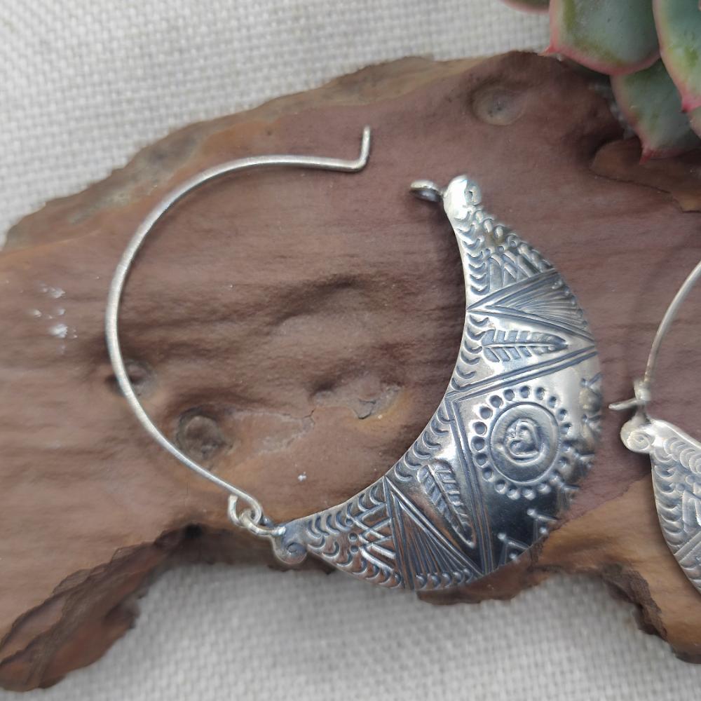 Orecchini etnici argento 925 pendenti - MADARAM