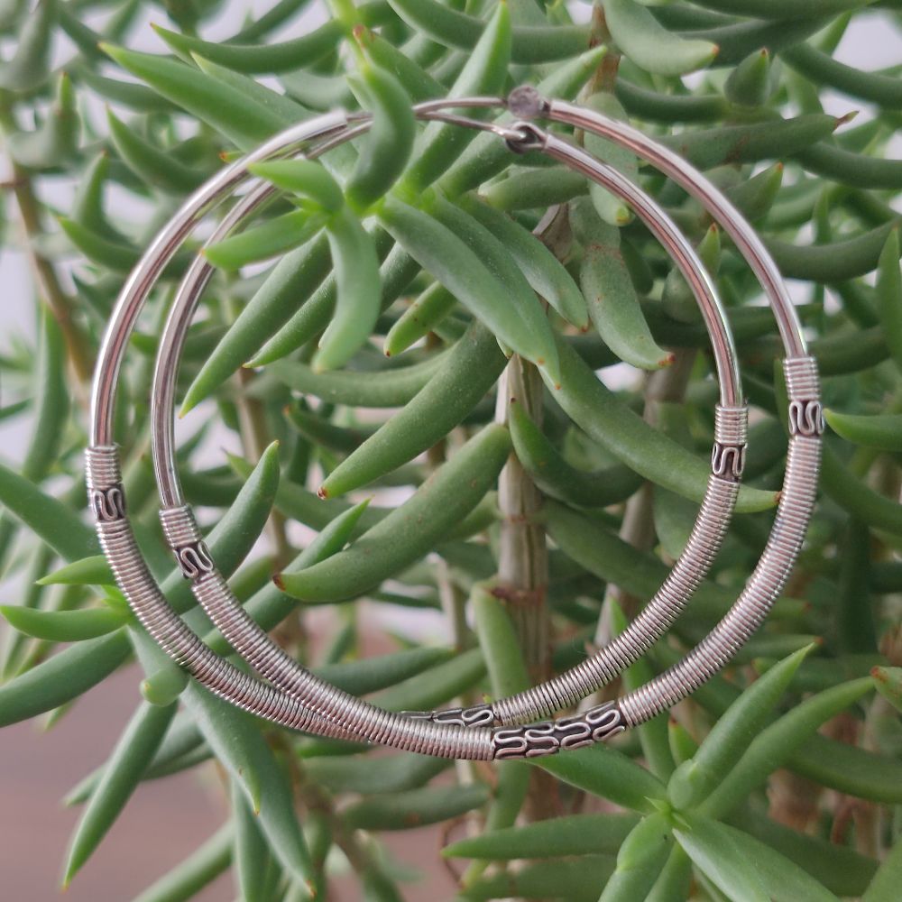 ORECCHINI etnici a cerchio in argento 925-  AMARDA