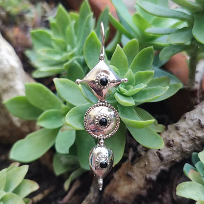 Orecchini argento 925 artigianali con pietra - BHAKARDA