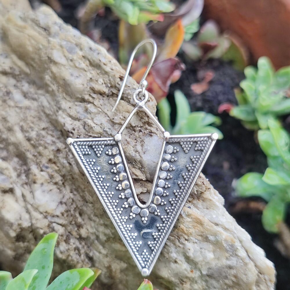 ORECCHINI etnici in argento 925 - CHOBARA