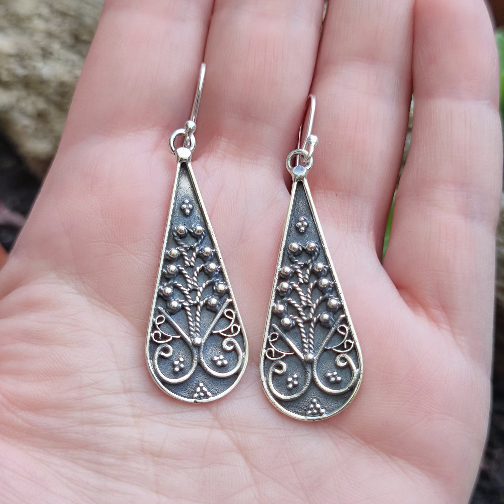 ORECCHINI etnici indiani in argento 925 - DHONAY